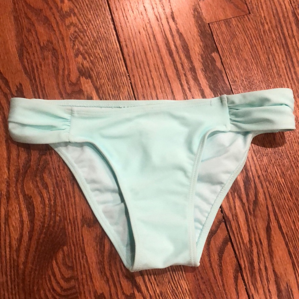 Turquoise cheeky bikini bottoms